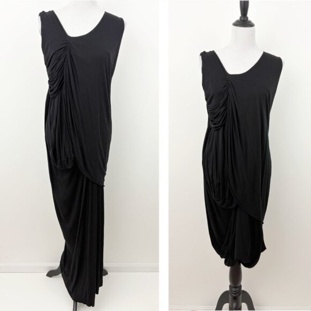 Elm Design Black‎ Convertible Dress Size 4 Sleeveless Modal Cotton Lagenlook